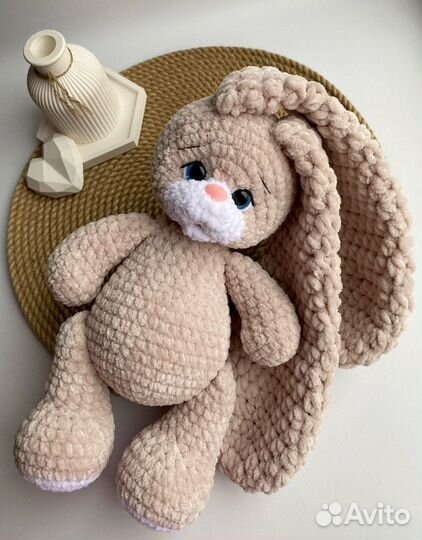 Плюшевый зайка ручной работы