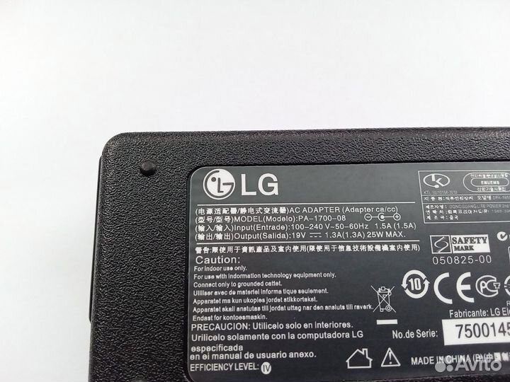 Блок питания для монитора LG 19V 1.3A, ADS-40FSG-1