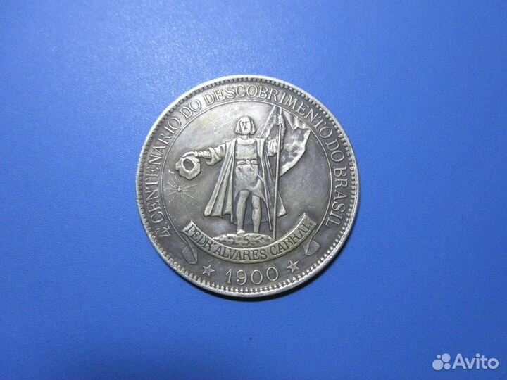 Монета 4000 рейс 1900 года. Бразилия