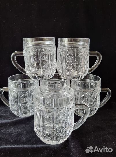 Хрустальные кружки СССР винтаж 6шт