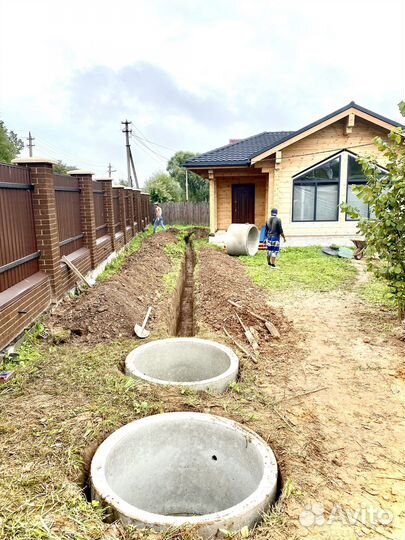 Установка септика из бетонных колец под ключ