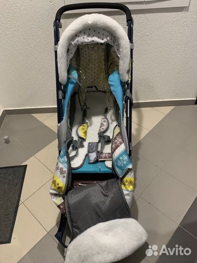 Санки-коляска Ника 7-3 (принт: скандинавский)