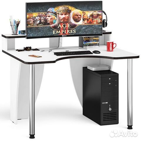 Игровой компьютерный стол с надстройкой С-мд-ск2Н
