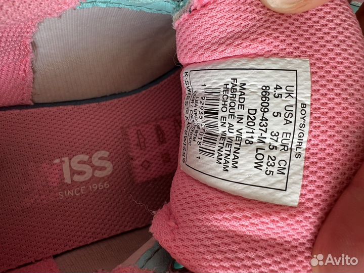 Теннисные кроссовки kswiss детские 37,5