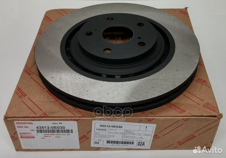 Диск тормозной передний 435120E030 toyota