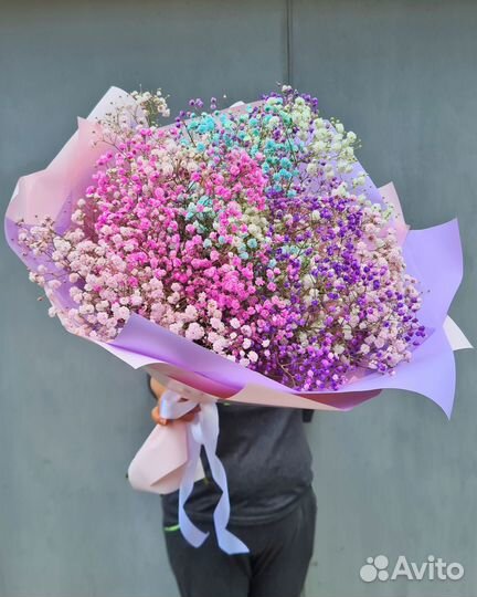 Букет Пышной Разноцветной Гипсофилы