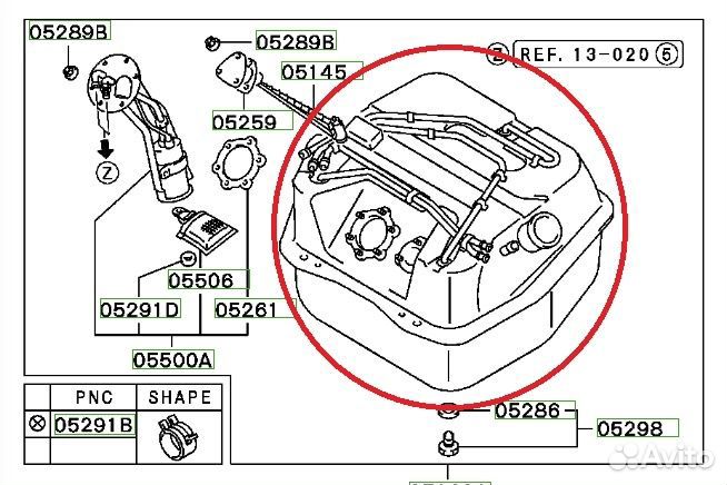 Топливный бак Mitsubishi Pajero 2