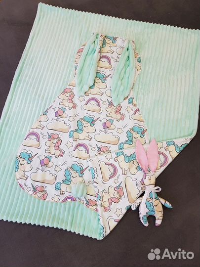 Плед детский плюш и хлопок