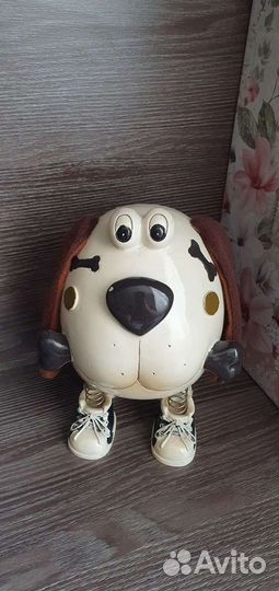 Прикольная копилка собачка на пружинах