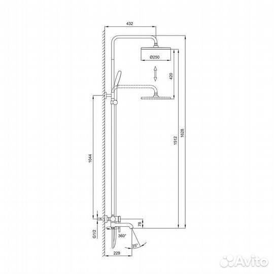 Душевая стойка со смесителем Gappo G2406-3