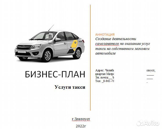 Бизнес план для социального контракта