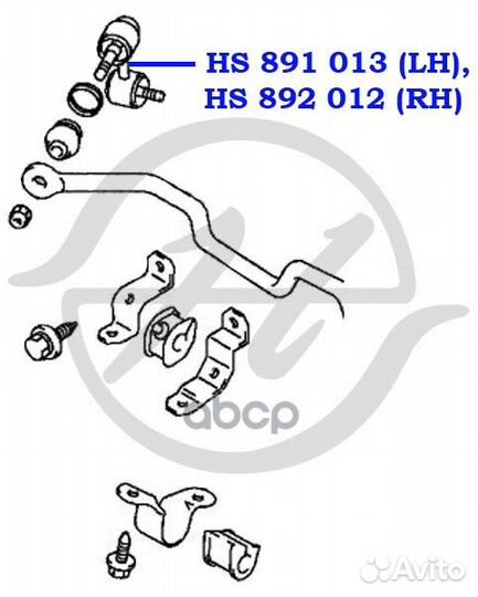 Тяга стабилизатора перед прав HS892012 Hanse