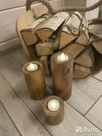 Подсвечник из дерева