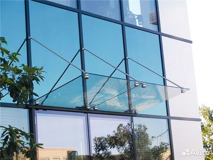 Стеклянные Козырьки на вантах