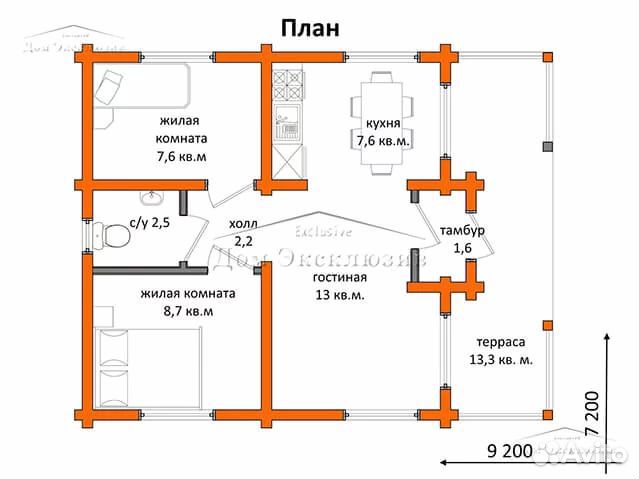 Дом с террасой 66 кв.м