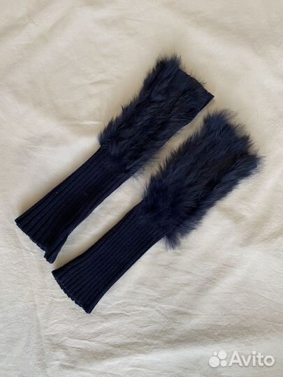 Митенки с натуральным мехом