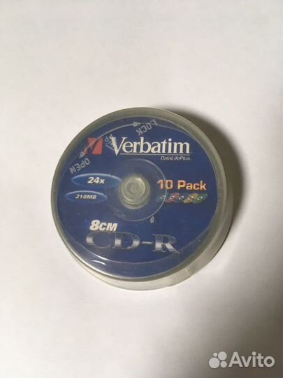 Болванки cd-r Verbatim 210 mb 8 см 10 шт
