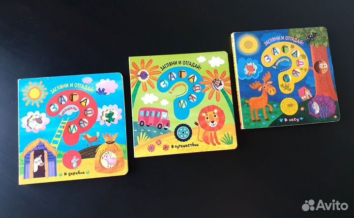 Загадки в окошках Детские книги 1-2 года