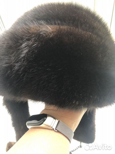 Шапка норковая ушанка, б/у