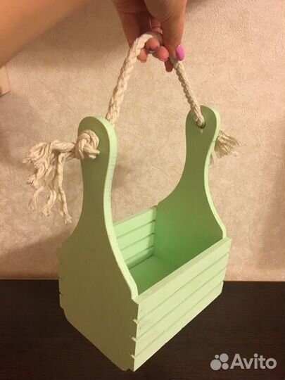 Деревянный ящик-кашпо для цветов или подарка