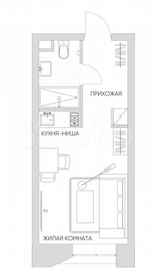 Апартаменты-студия, 23,5 м², 4/16 эт.