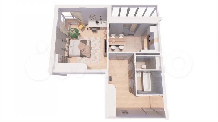 1-к. квартира, 57,2 м², 15/19 эт.