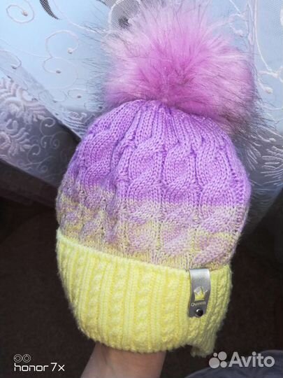 Шапка для девочки демисезонная+снуд