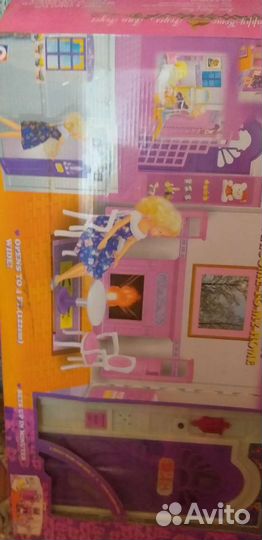 Домик для барби с мебелью