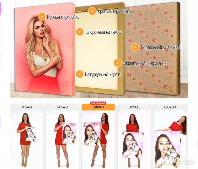 Портрет на холсте 120х80