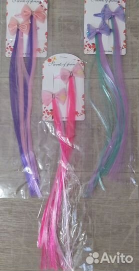 Новые цветные пряди для волос на заколке