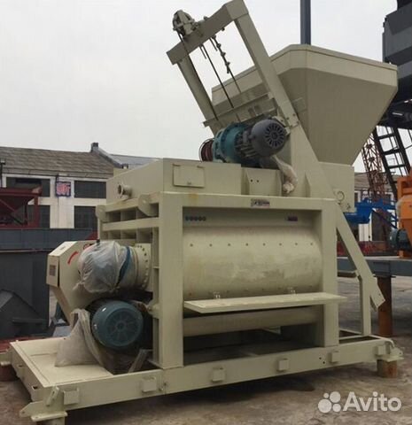 Двухвальный бетоносмеситель со скипом JS-1500