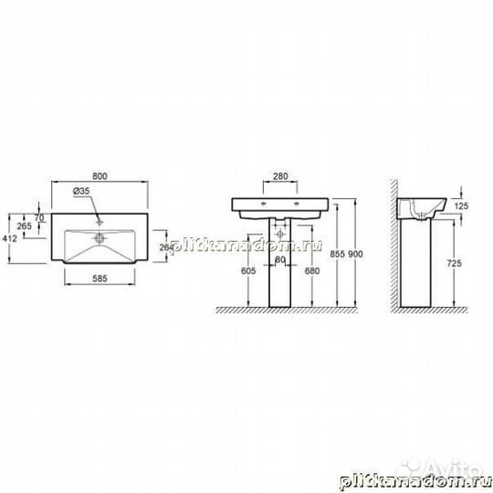 Jacob Delafon Reve E4803-00 Раковина-столешница 80x41