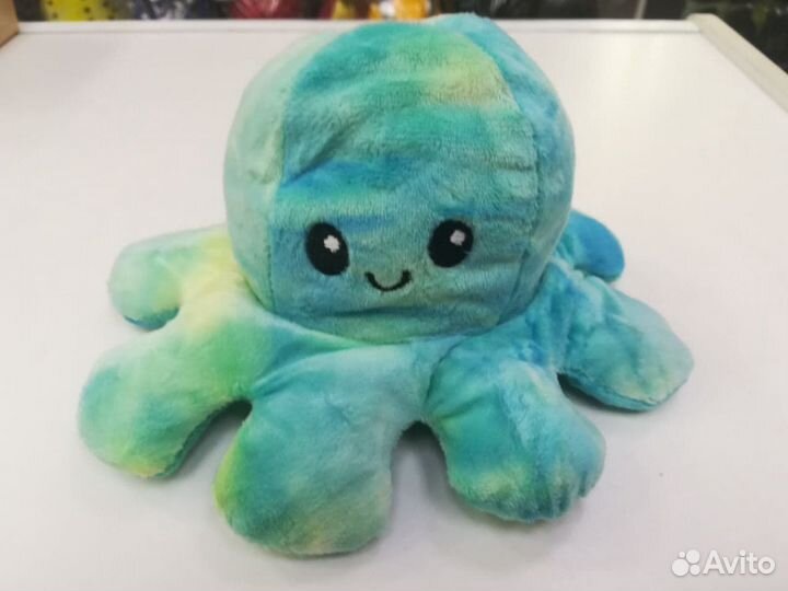 Осьминог перевертыш вывернушка 20см бирюзовый