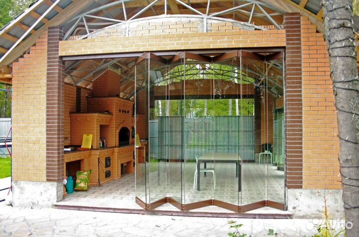 Безрамное остекление гармошка