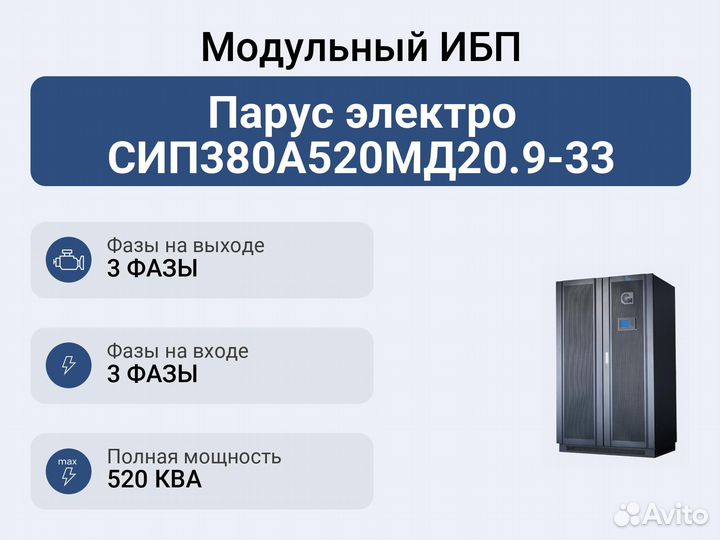 Модульный ибп Парус электро сип380А520мд20.9-33