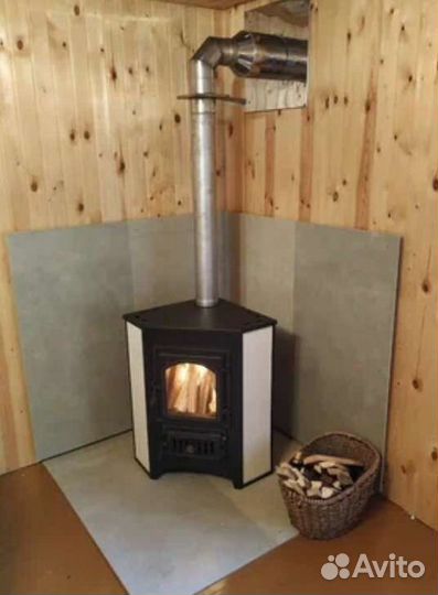 Дровяная печь-камин Везувий пк-01 (220) угловой