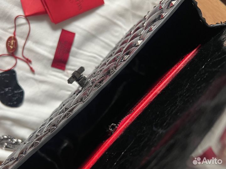 Сумка valentino rockstud spike натуральная кожа