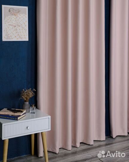 Шторы блэкаут амадео светло-розовый новые пошив