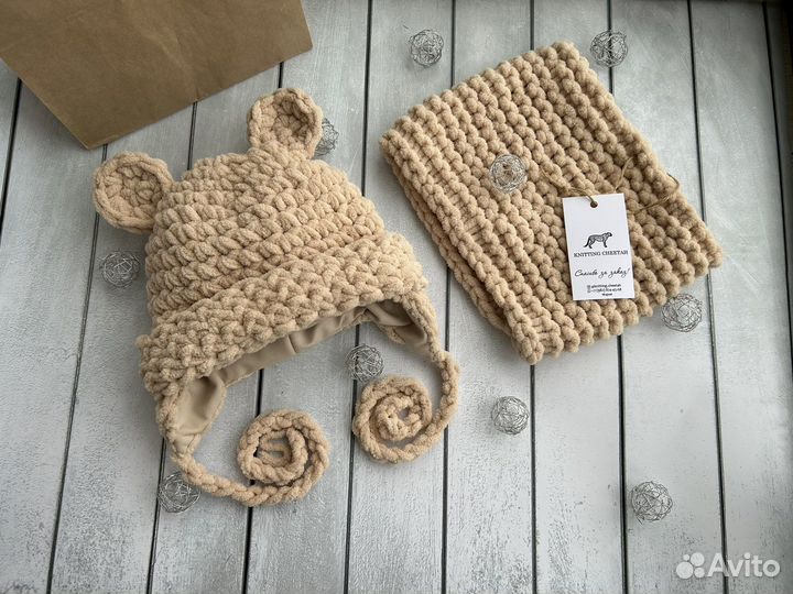 Комплект шапка шарф для ребенка