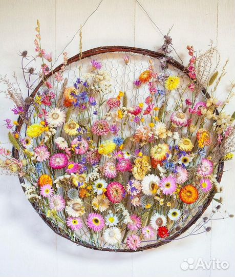 Панно из сухоцветов, букет сухоцветов, букет