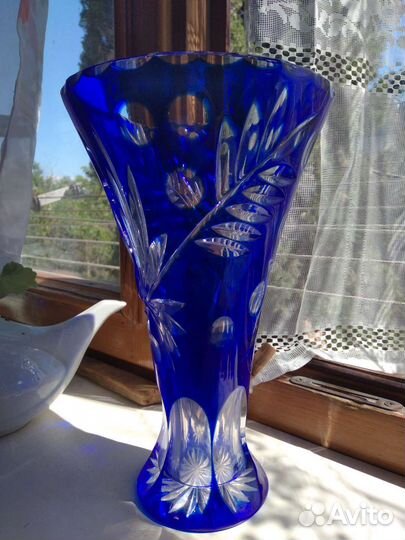Ваза цветного хрусталя ГДР