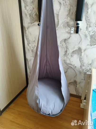 Детское подвесное кресло-качели кокон покачайка