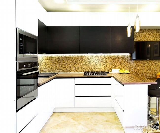 Угловая кухня с мдф фасадами в