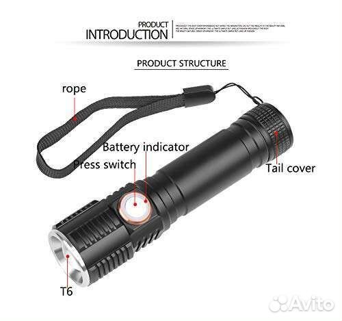 Фонарь ручной сенсорный Патриот FLR18