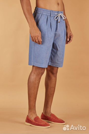 Голубые шорты из хлопка