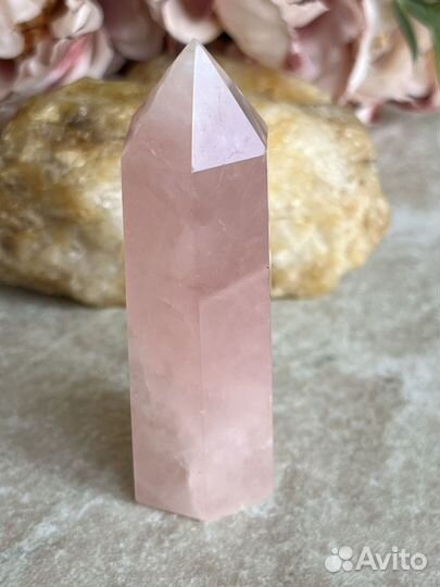 Кристалл генератор розовый кварц