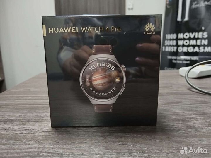 Huawei watch 4 pro 49 mm brown кожаный ремешок