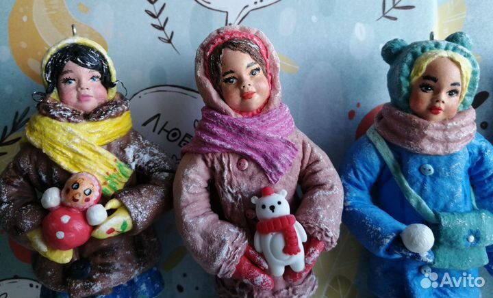 Ватные елочные игрушки