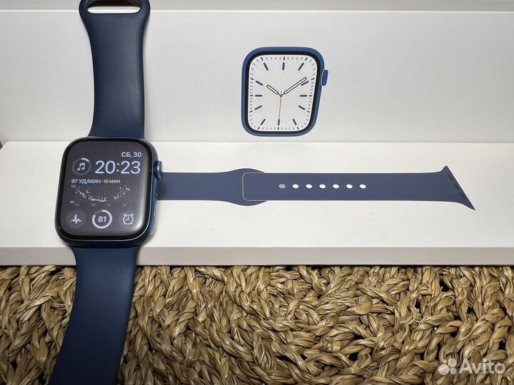 Часы apple watch 7 45 mm blue обмен