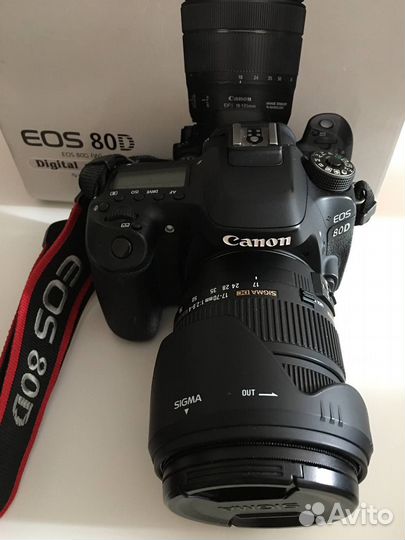 Зеркальный фотоаппарат canon eos 80d+ объективы